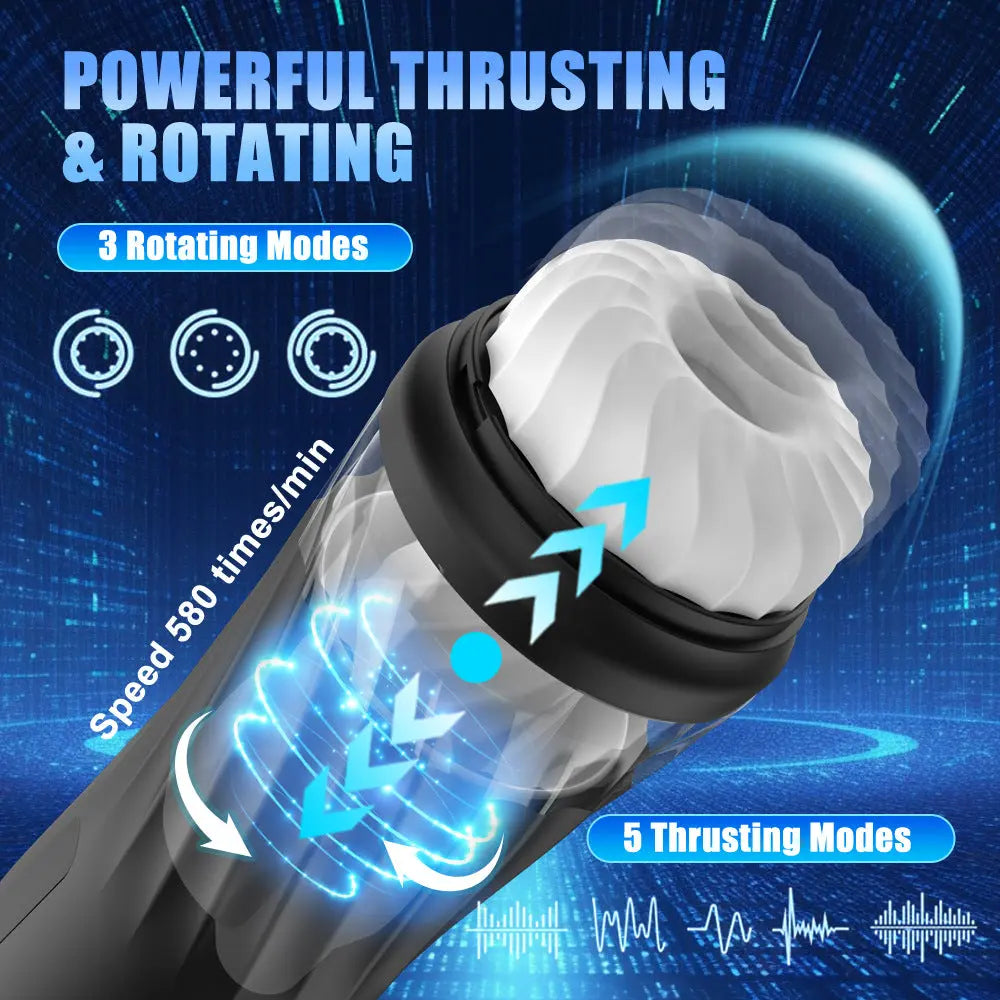 Men's Masturbation with Heating Rotation Pilot Masturbator - Together