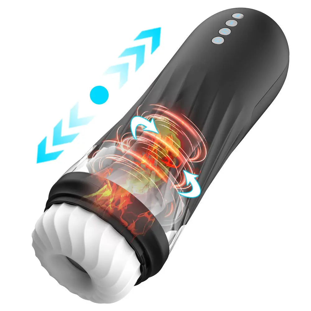 Men's Masturbation with Heating Rotation Pilot Masturbator - Together
